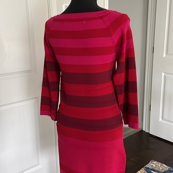 Max Studio Sweater Dress Size M Multicolor Stripes Business Feminine Effortless - Picture 5 of 14
